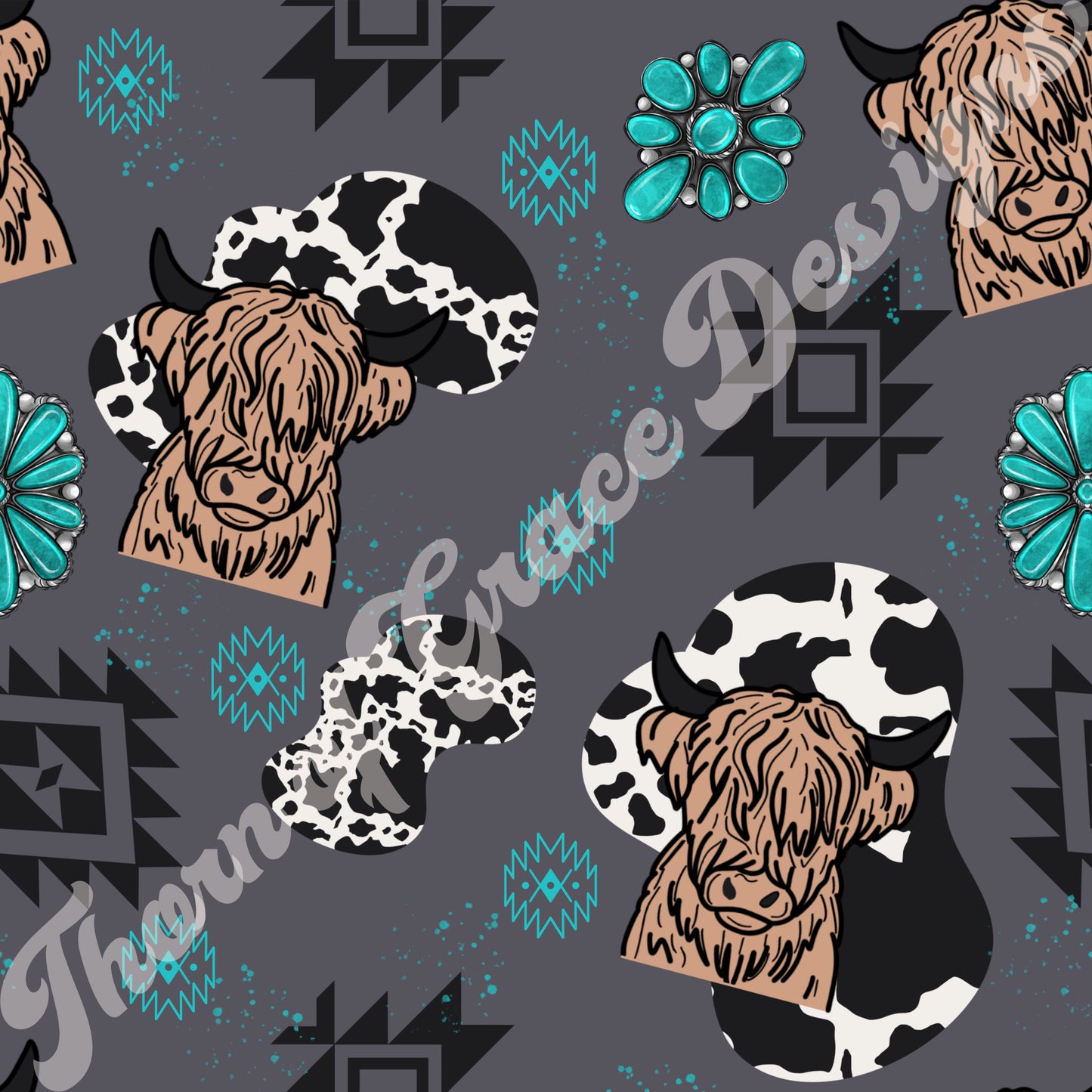Teal Aztec