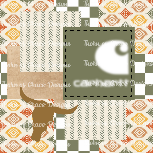 Green patchwork