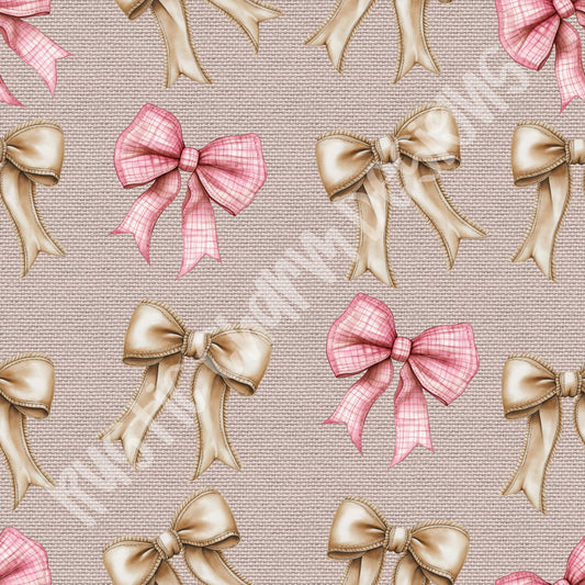 Pink and tan bows